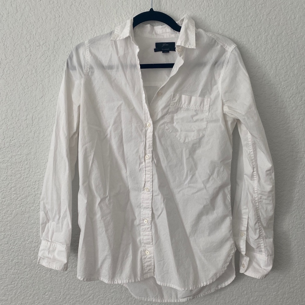 J Crew White button down shirt
